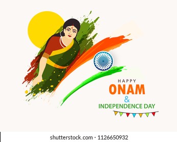 Happy Onam background South India harvest festival background for Happy Onam festival of South India Kerala
