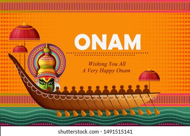 Happy Onam Celebration Background Traditional Festival Stock Vector ...