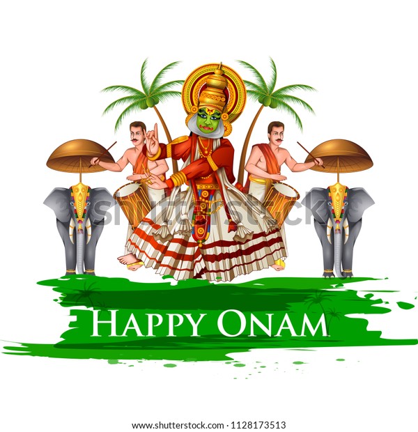 Happy Onam Celebration Background Traditional Festival Stock Vector ...