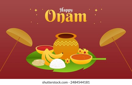 Feliz Onam Celebración Concepto Vector