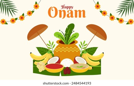 Happy Onam Celebration Concept vector