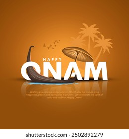 Happy Onam celebration greetings design. Creative vector illustration.