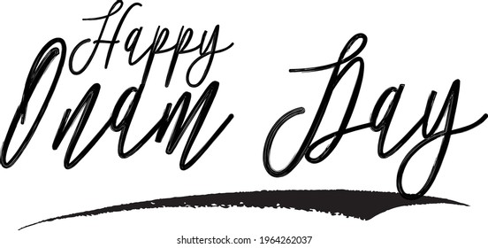 Happy Onam Day  Beautiful Hand Written Cursive Vector Typography Text