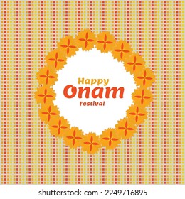 happy Onam festival art vector