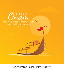 Happy onam festival celebration banner design template.