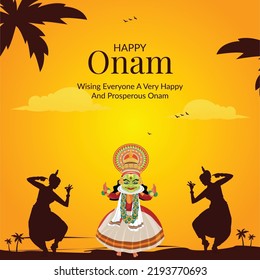 Happy Onam Festival Celebration Banner Design Template.