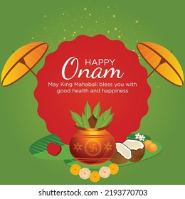 Happy onam festival celebration banner design template.