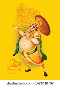 Happy Onam festival of South India Kerala Boat race,Mahabali