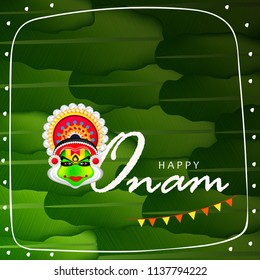 Happy Onam, Harvest Festival Background Vector Illustration.