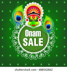 Happy Onam, harvest festival background design.