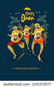 Happy Onam Puli Kali Festival Of Kerala