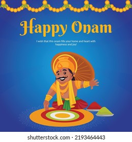 Happy Onam south Indian Kerala festival banner design template.