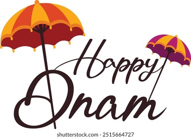 Happy Onam typography or lettering	