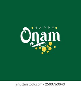 Happy Onam Typography Vector Design, Onam Festival Kerala