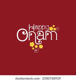 Happy Onam Typography Vector Design, Onam Festival Kerala