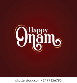 Diseño feliz de la tipografía del Vector de Onam