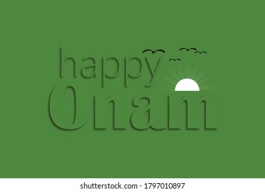 Happy Onam a very famous south indian festival of India. Kathakali face vector design a classical dance of Kerala India