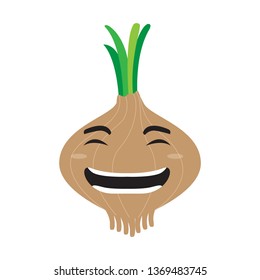 Happy onion cartoon image. Vector illustration design