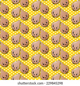 Happy onions seamless pattern for design