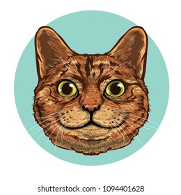 vector del gato marrón feliz