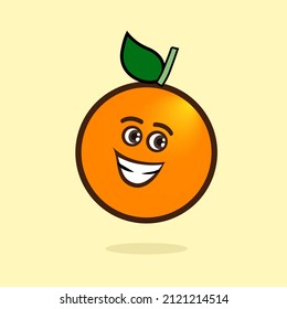 happy orange cartoon character colorful illustration