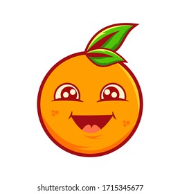 happy orange cute character illustration