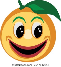 Happy Orange Expression Face Emoji