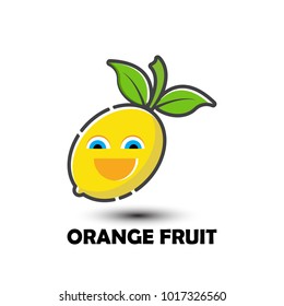 happy orange fruit icon