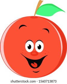 Happy orange, illustration, vector on white background.