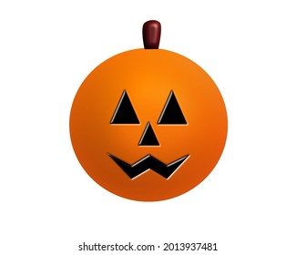 Happy Orange Jack-o-lantern  Vector 3D Illustration 