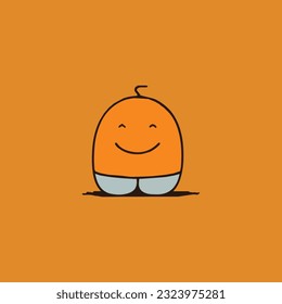 Diseño del logo de Happy Orange. Ilustración del vector
