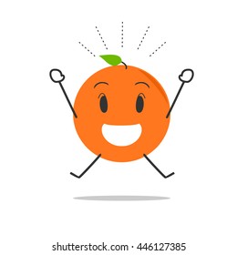 happy orange simple clean cartoon illustration