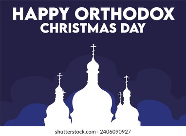 Happy Orthodox Christmas Day with beautiful view