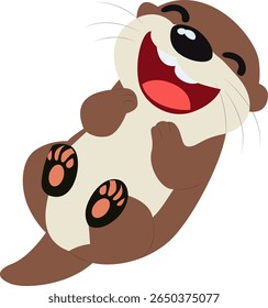 Feliz Lontra Rolando Risos mão desenhada