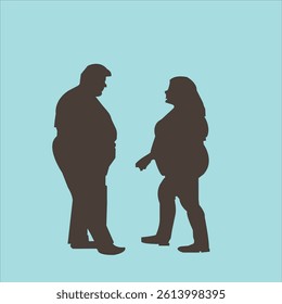 Happy Overweight Couple Smiling and Enjoying Time Together Outdoors