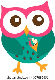 Happy Owl Cartoon Vector Stock Vector (Royalty Free) 385316155 ...