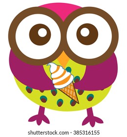 Happy owl cartoon vector