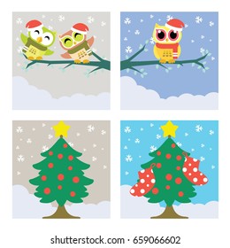 Happy Owl at Christmas Time
