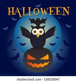 Happy Owl Halloween Vector illustration