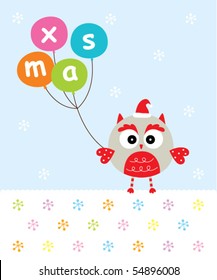 happy owl xmas doodle