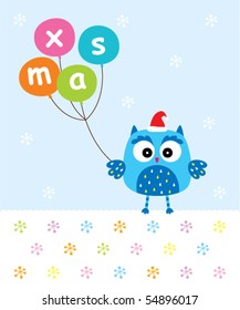 happy owl xmas doodle