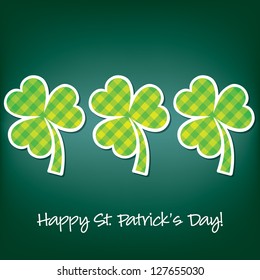 Happy Paddy's Day shamrock card in vector format.