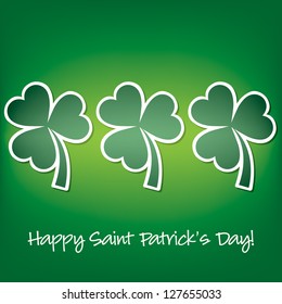 Happy Paddy's Day shamrock card in vector format.