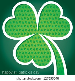 Happy Paddy's Day shamrock card in vector format.