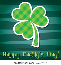Happy Paddy's Day shamrock card in vector format.