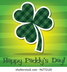 Happy Paddy's Day shamrock card in vector format.