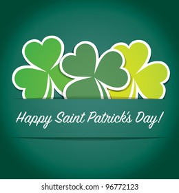 Happy Paddy's Day shamrock card in vector format.