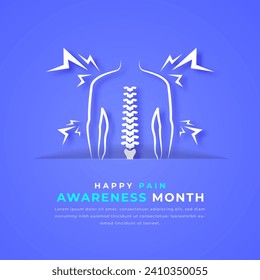 Happy Pain Awareness Month Paper cut style Vector Design Illustration for Background, Poster, Banner, Advertising, Greeting Card