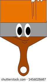 Fröhliche Farbpinsel, Illustration, Vektorgrafik auf weißem Hintergrund.