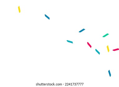 Happy Paint Invitation Vector White Background. Carnaval Dust Card. Top Shavings Wallpaper. Color Confetti Independence Pattern.